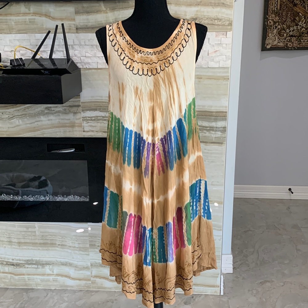 Advance Apparels Colorful Summer Pull Over Beach Dress. Free Size